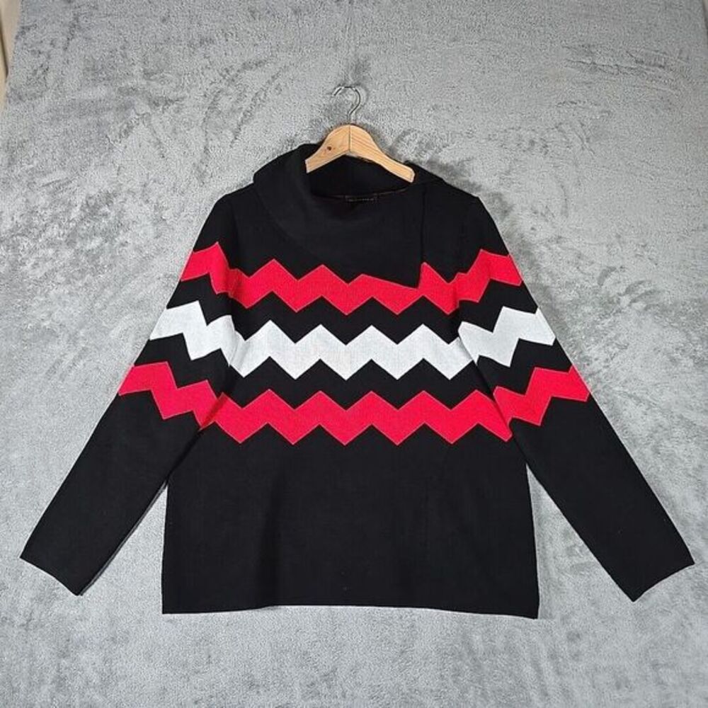 Investments Sweater Womens Medium Black Long Sleeve Cowl Neck Casual‎